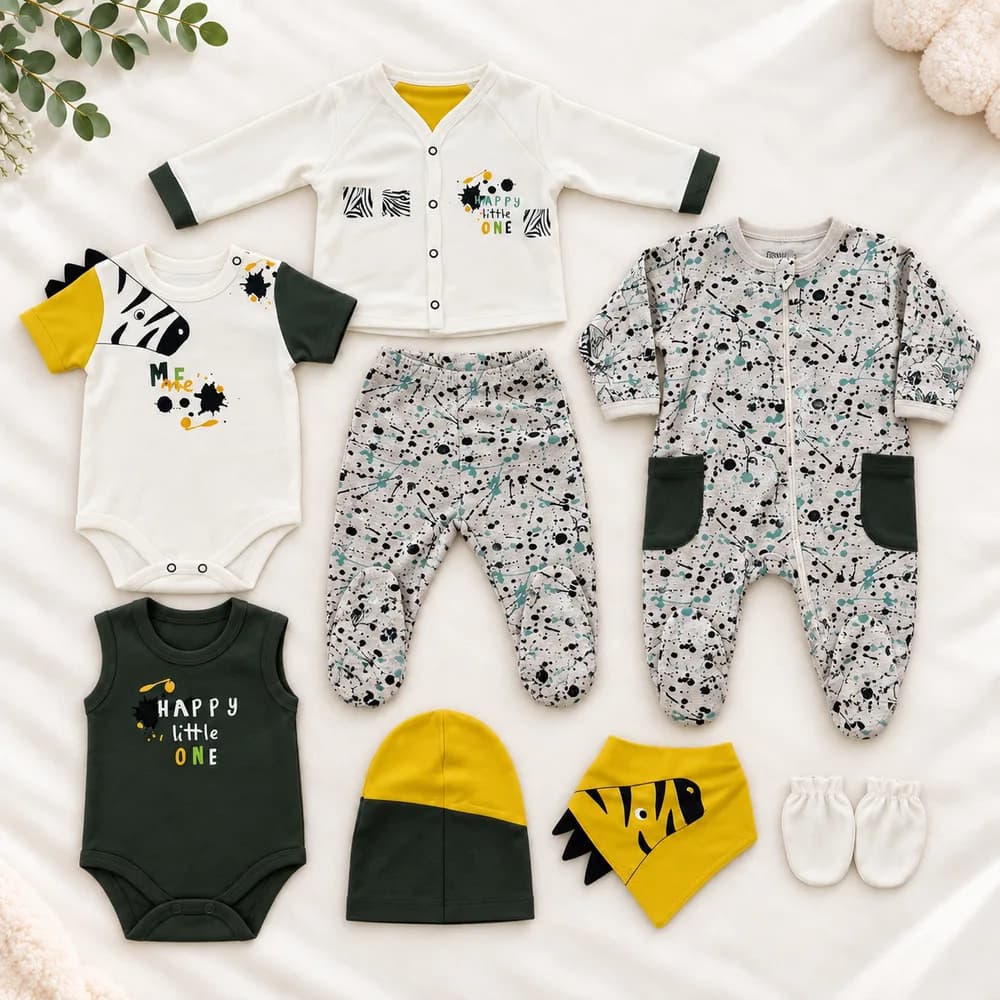 Coffret Naissance 8 Pièces « Happy Little One » — Zèbre