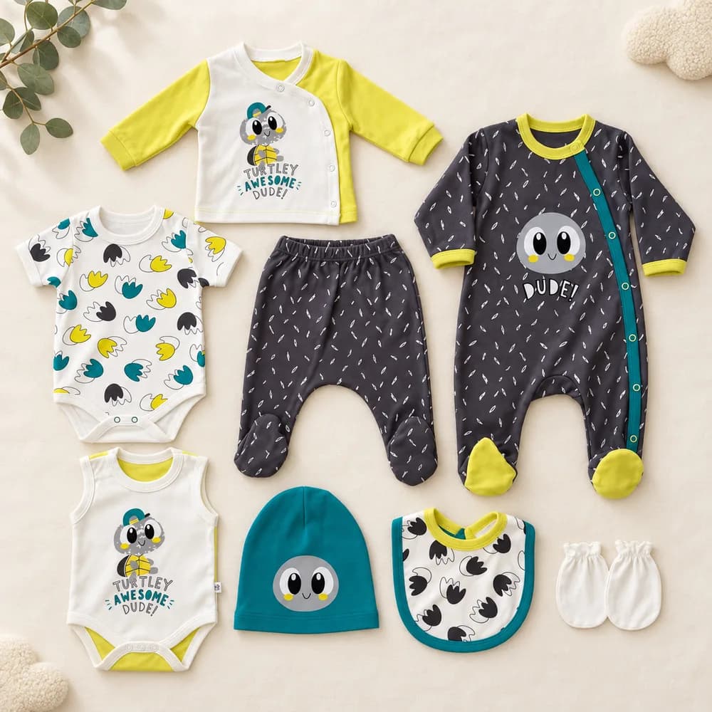 Coffret Naissance 8 Pièces « Turtley Awesome » — Tortue