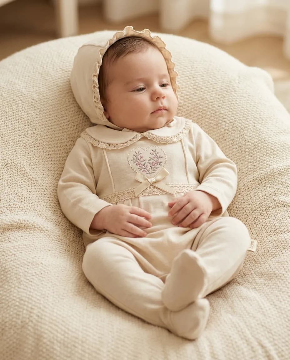 Dors-bien + Bonnet « Petit Cœur » — Beige, vue 2